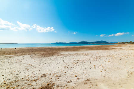 White sand in Alghero Lido on a sunny day. Sardinia, Italyの写真素材