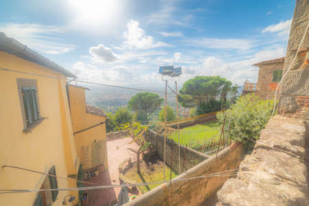 Sunny sky over Montecatini in springtime. Tuscany, Italyの写真素材
