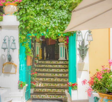 Picturesque corner in world famous Sorrento, Italyの写真素材