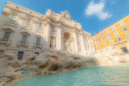 World famous Trevi fountain in Rome, Italyの写真素材