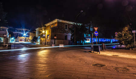 Old town Alghero by night. Sardinia, Italyの写真素材