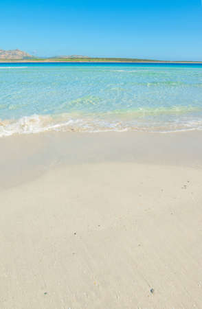 Turquoise water and white sand in La Pelosa beach. Sardinia, Italyの写真素材