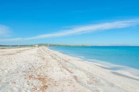 White pebbles in Stintino shore. Sardinia, Italyの写真素材