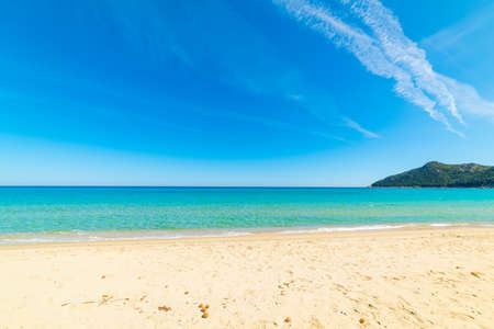 Turquoise water and white sand in Cala Sinzias. Sardinia, Italyの写真素材