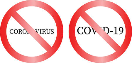 No Sign symbols with Coronavirus and covid19 writingの写真素材