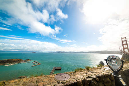 Pay-per-view Binoculars in San Francisco bay. California, USAの写真素材