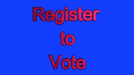 Register to vote 3d text on a blue backgroundの写真素材