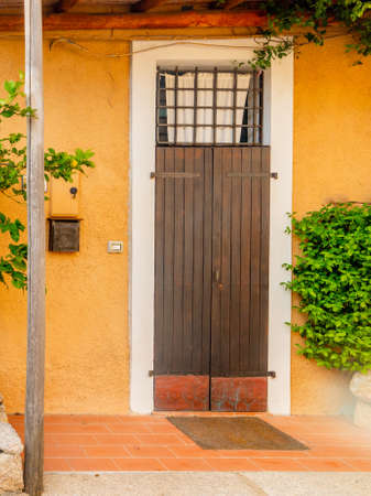 Colorful facade of a beautiful house in Sardinia, Italyの写真素材