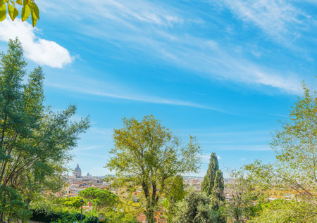 World famous Imperial Fora in Rome under a scenic sky at sunsetの写真素材