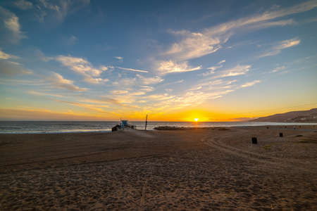 Scenic sky over world famous Malibu shore. California, USAの写真素材