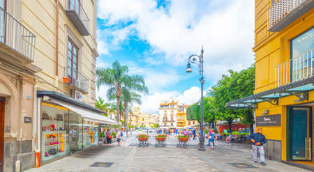 Sorrento, ITA - May 23, 2018: City life in world famous Sorrento on a cloudy dayのeditorial素材
