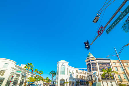 Beverly Hills, USA - November 02, 2016: Luxury store in Rodeo Drive on a clear dayのeditorial素材