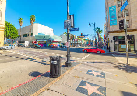 Los Angeles, USA - November 02, 2016: Crossroad in world famous Hollywood boulevardのeditorial素材