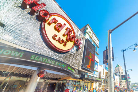 Los Angeles, USA - November 02, 2016: Hard Rock Cafe in world famous Hollywood boulevardのeditorial素材