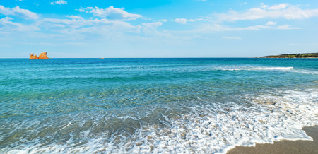 Cea beach on a sunny day in springtime. Sardinia, Italyの写真素材