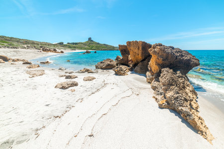San Giovanni di Sinis shore on a sunny day. Sardinia, Italyの写真素材