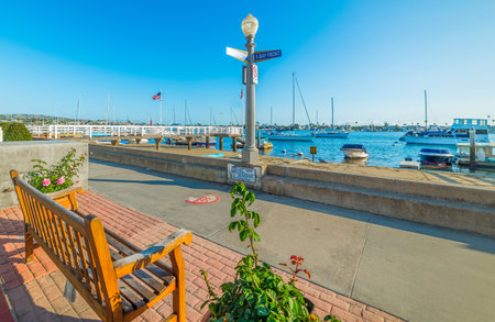 Balboa island sea front, Californiaの写真素材