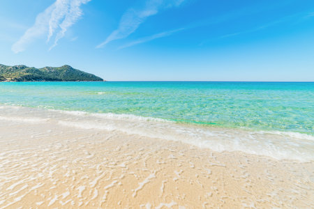 Beautiful water in Cala Sinzias, Sardiniaの写真素材