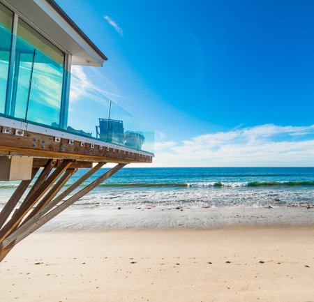 Beach house in Los Angeles, Californiaの写真素材