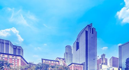 BLle sky over downtown LAの写真素材