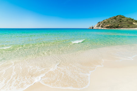 Golden shore in Cala Monte Turno, Sardiniaの写真素材
