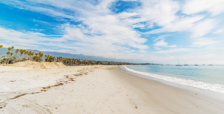 Golden shore in Santa Barbara, Californiaの写真素材