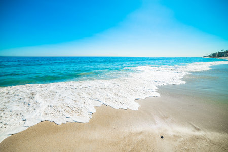 turquoise water in Laguna Beach, Californiaの写真素材
