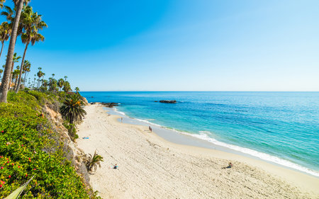 blue sky over Laguna Beach, Californiaの写真素材