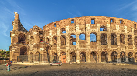 World famous Colosseum in Rome, Italyの写真素材