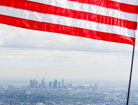 Los Angeles on the background, Californiaの写真素材