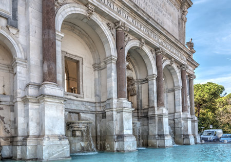 Acqua Paola fountain in Rome, Italyの写真素材