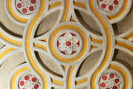 Chernivtsi, Ukraine - August 5, 2021. Ceiling in one of the corridors of the Chernivtsi University of the 19th century. UNESCO World Heritage Site.Residences of the Metropolitans of Bukovina and Dalmatia.のeditorial素材