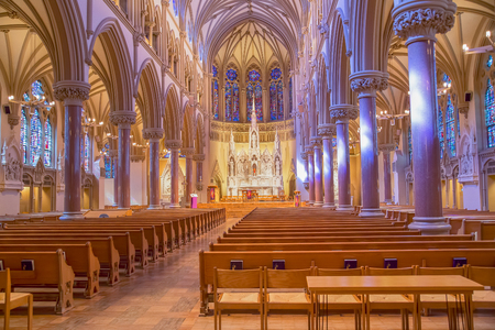 Saint Louis, United States-March 11, 2015: Church and alter at St. Frances Xavier - a Jesuit church located St. Louis University.のeditorial素材