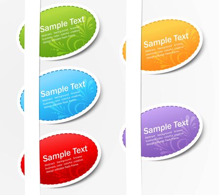 vector set of colored stickers のイラスト素材