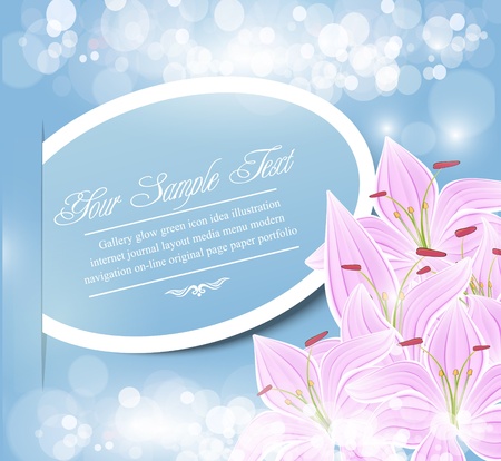 holiday abstract vector background with pink flowersのイラスト素材