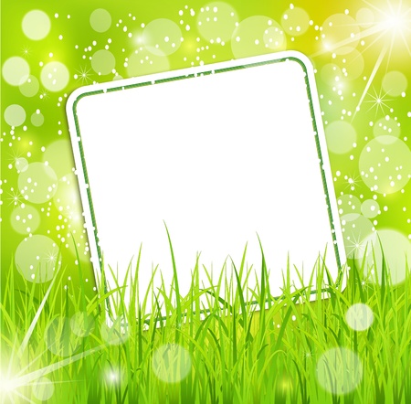 abstract background with a bright greeting card in the grassのイラスト素材