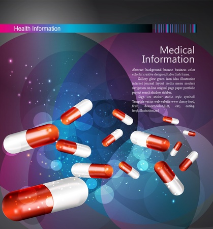 Flyer with capsules (health issue)のイラスト素材