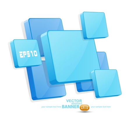 background with blue 3D panelsのイラスト素材