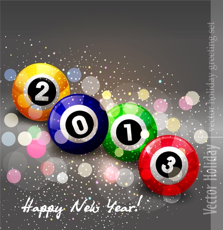 christmas background  2013  with billiard ballsのイラスト素材