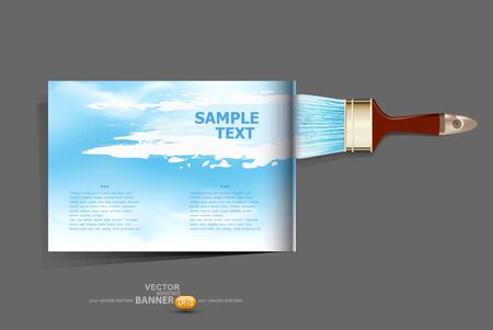 vector background / brochure with a brush which draws the skyのイラスト素材