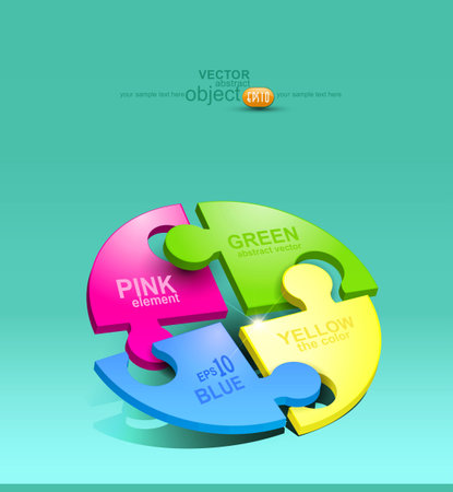 vector element for design colored puzzlesのイラスト素材