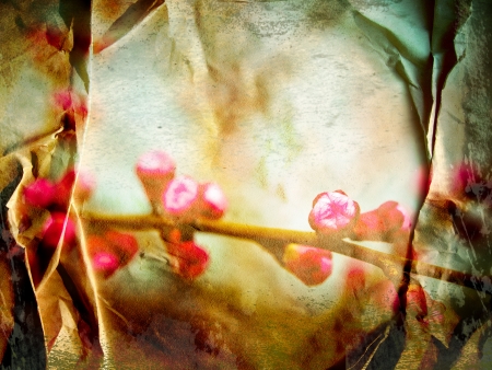 Vintage retro spring flowers with budsの写真素材