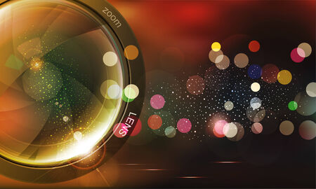 vector background with photo lens and bokehのイラスト素材