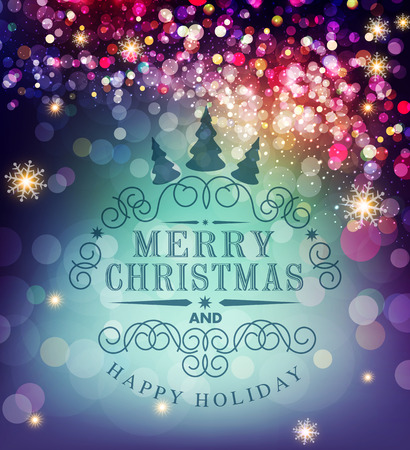 Vector template Christmas typography. Template for Christmas card.のイラスト素材