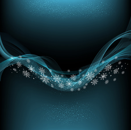 vector dark blue Christmas background with snowflakesのイラスト素材
