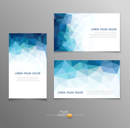 vector blue abstract business card templatesのイラスト素材