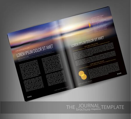 vector template print edition of the magazine with seascapeのイラスト素材
