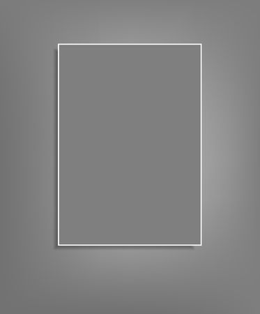 Vector background with a gray sheet of paper hanging on a gray wall (element for design,template)のイラスト素材