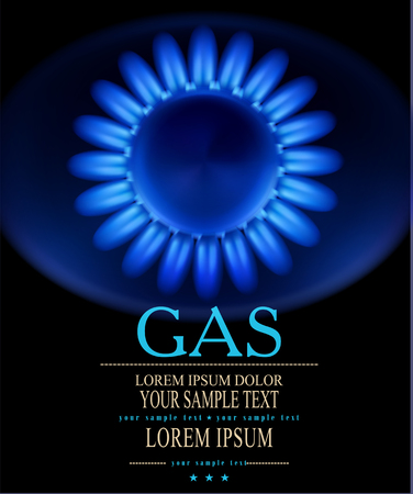 vector background with blue burning gas gas stoveのイラスト素材