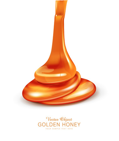 vector element for design - diffluent amber honey on the white backgrounのイラスト素材